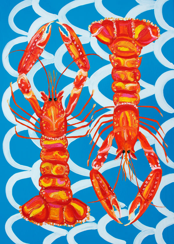 Langoustines On Blue
