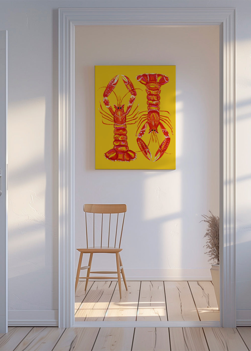 Langoustines On Yellow