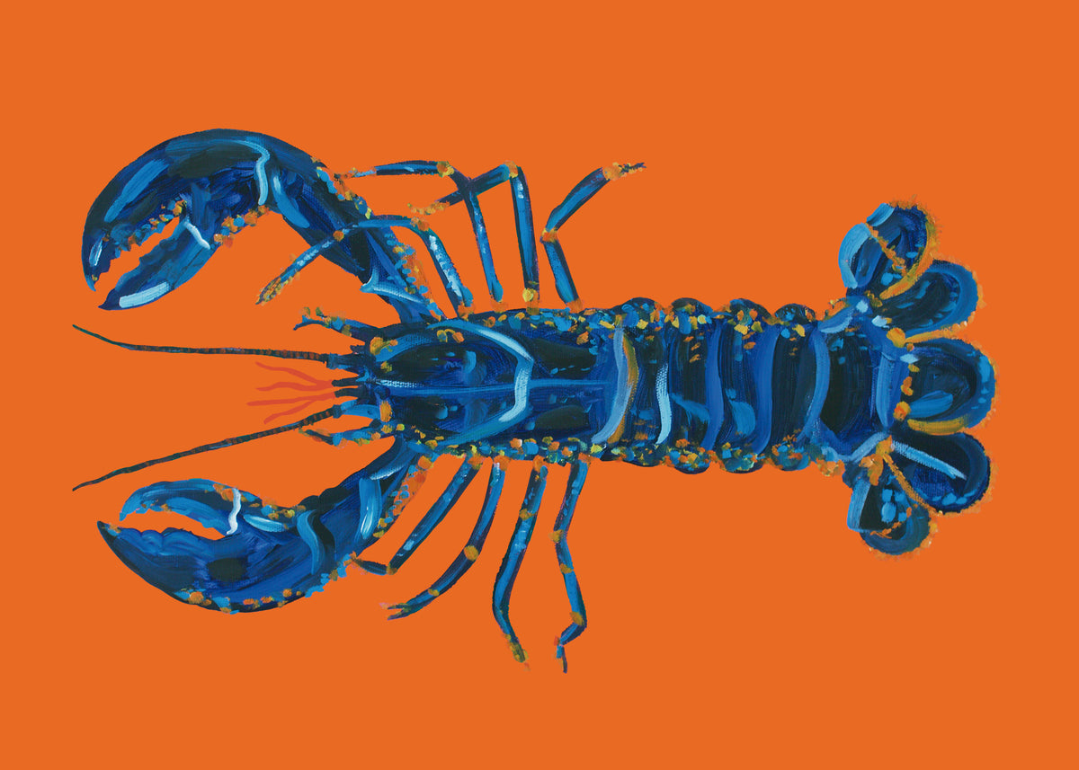 Lobster On Orange - Unframed art print