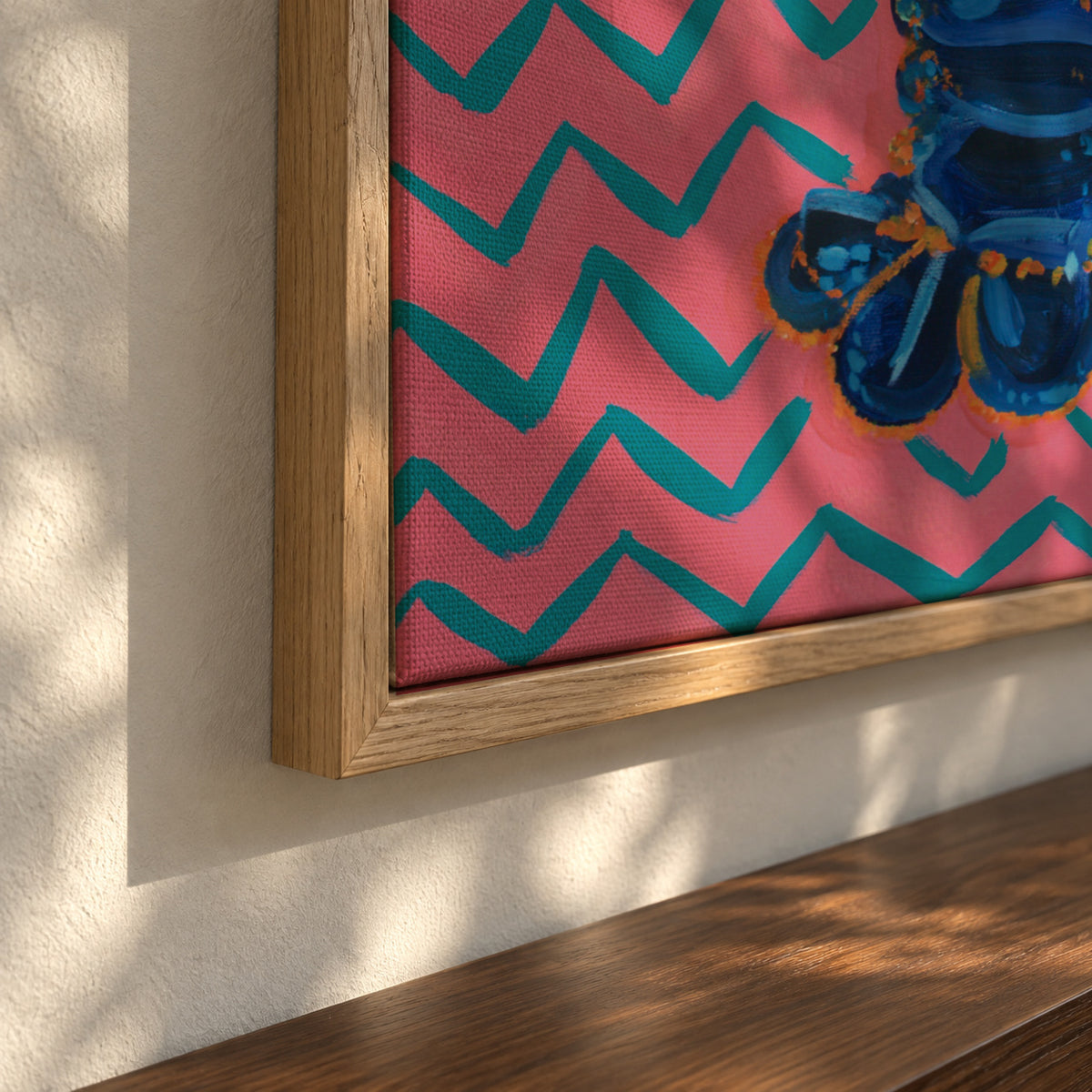 Lobster On Zigzag - Framed canvas detail