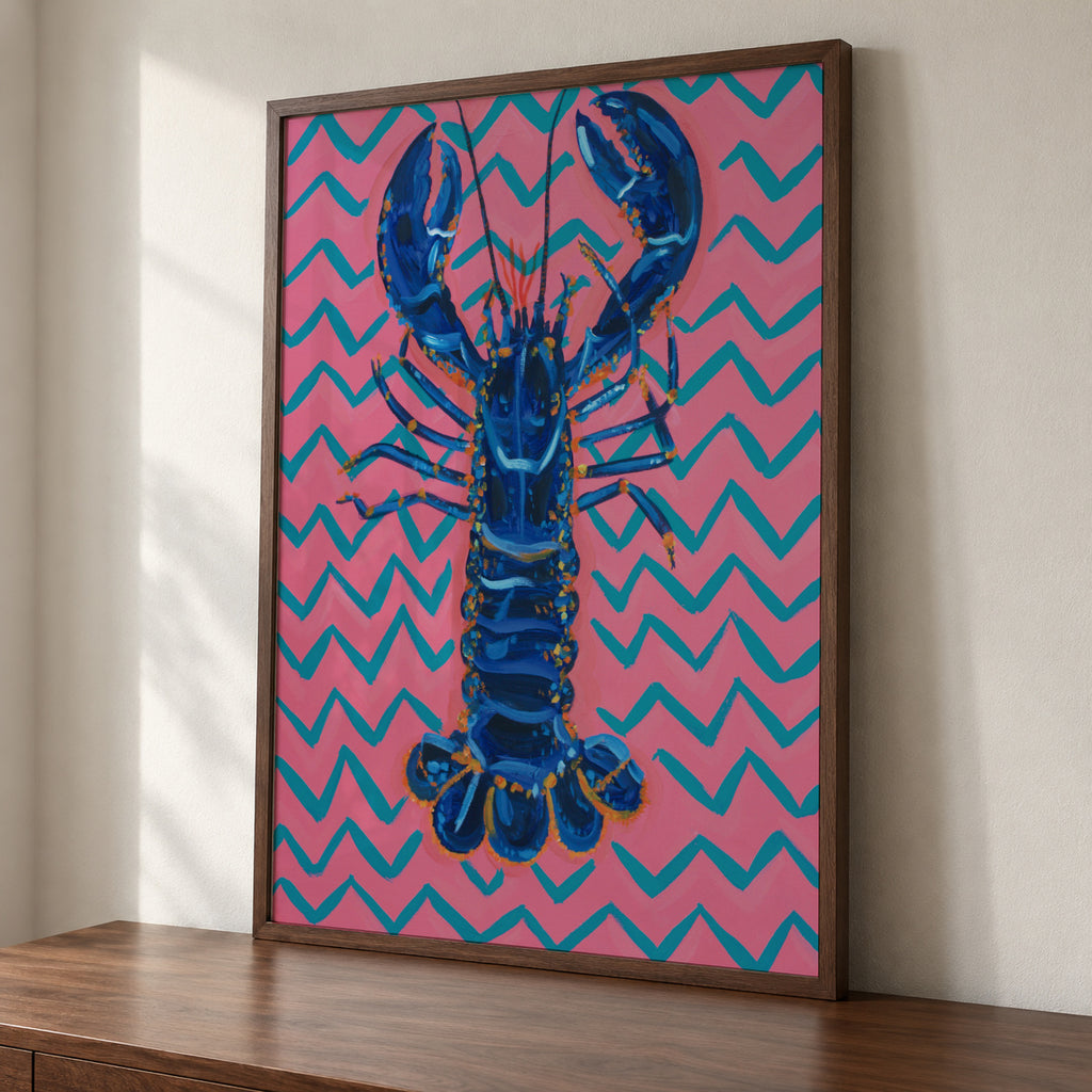 Lobster On Zigzag - Framed poster detail