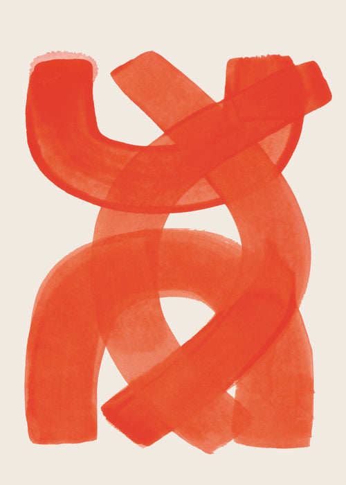 Orange Strokes - Obra sin marco
