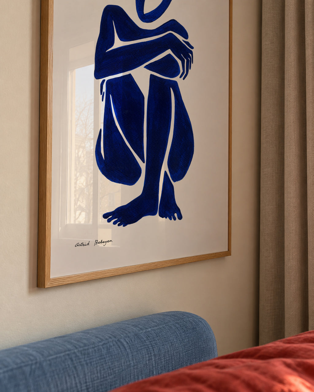 Blue figure #1 - Framed poster detail