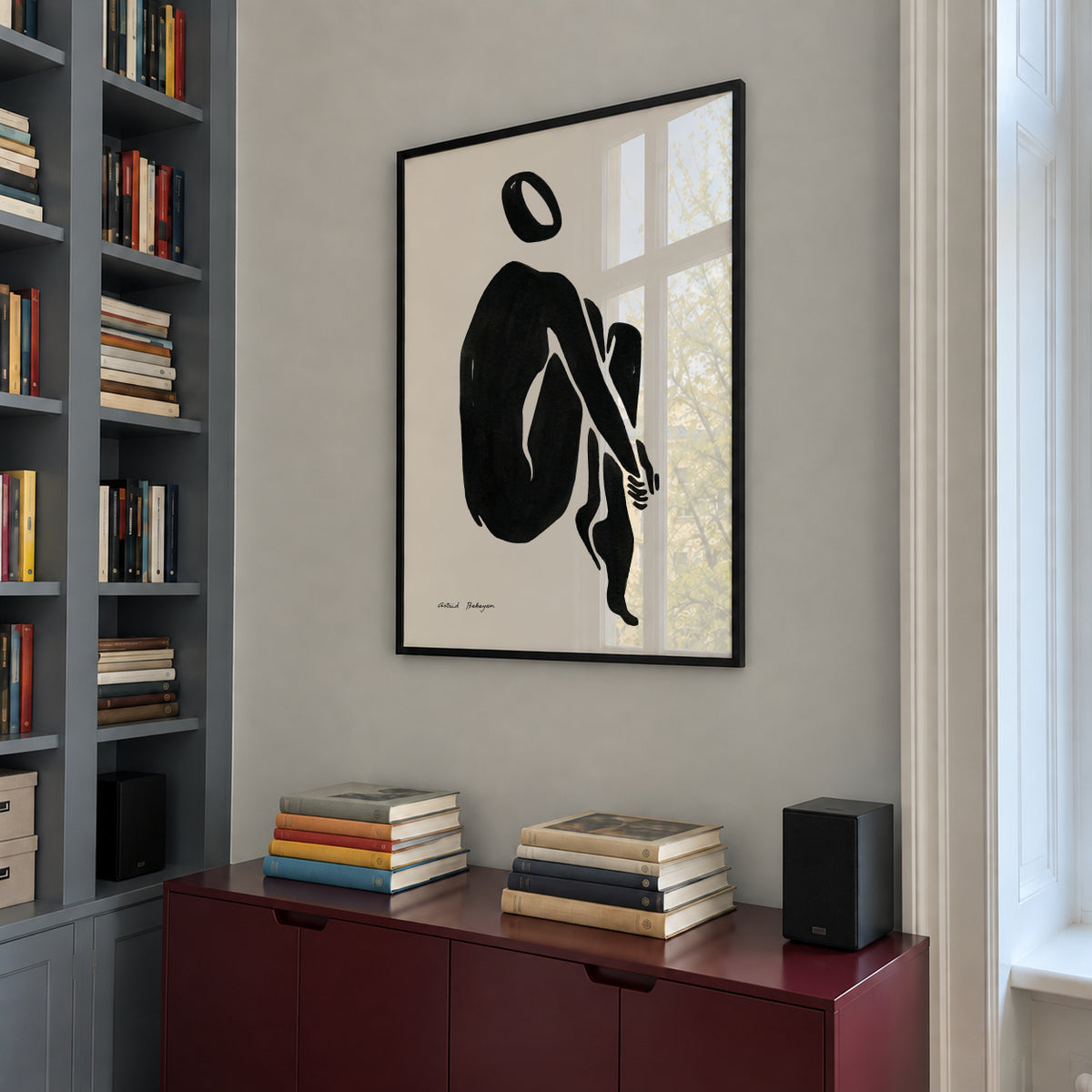 Black figure #5 - Framed poster in an interior
