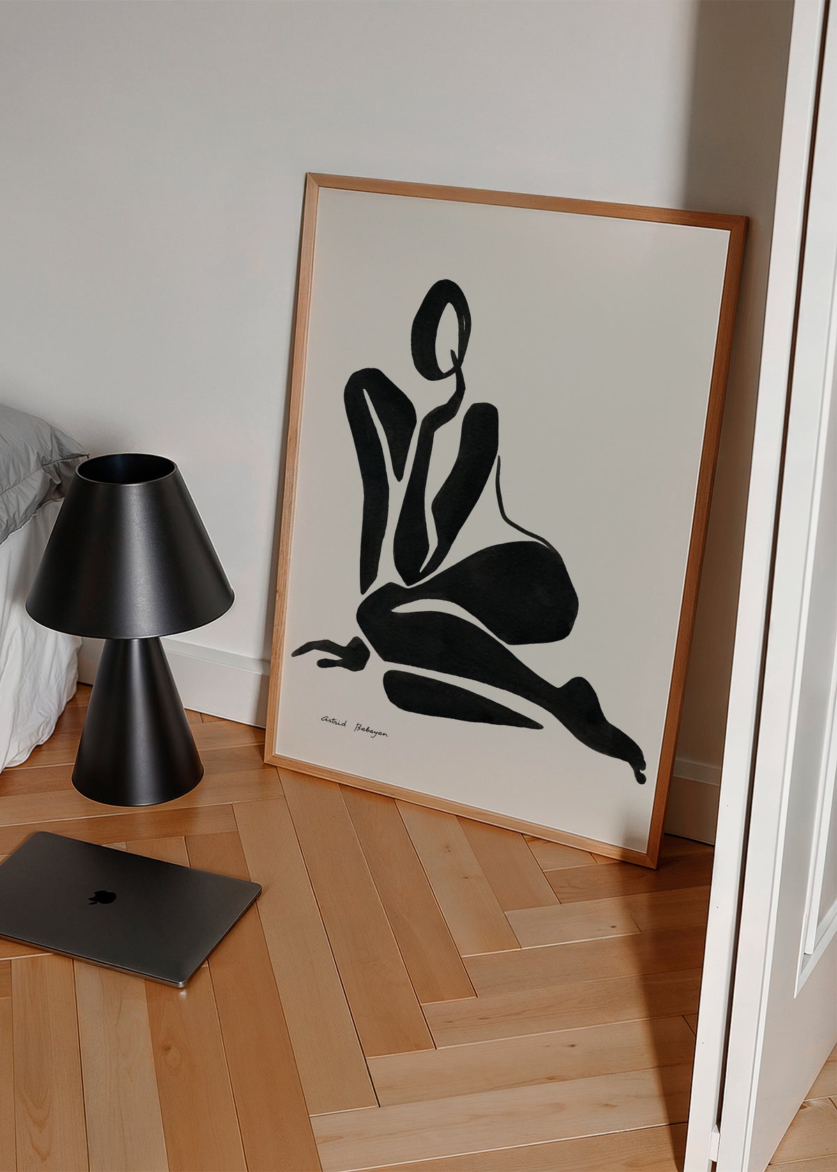 Black figure #6 - Framed poster in an interior