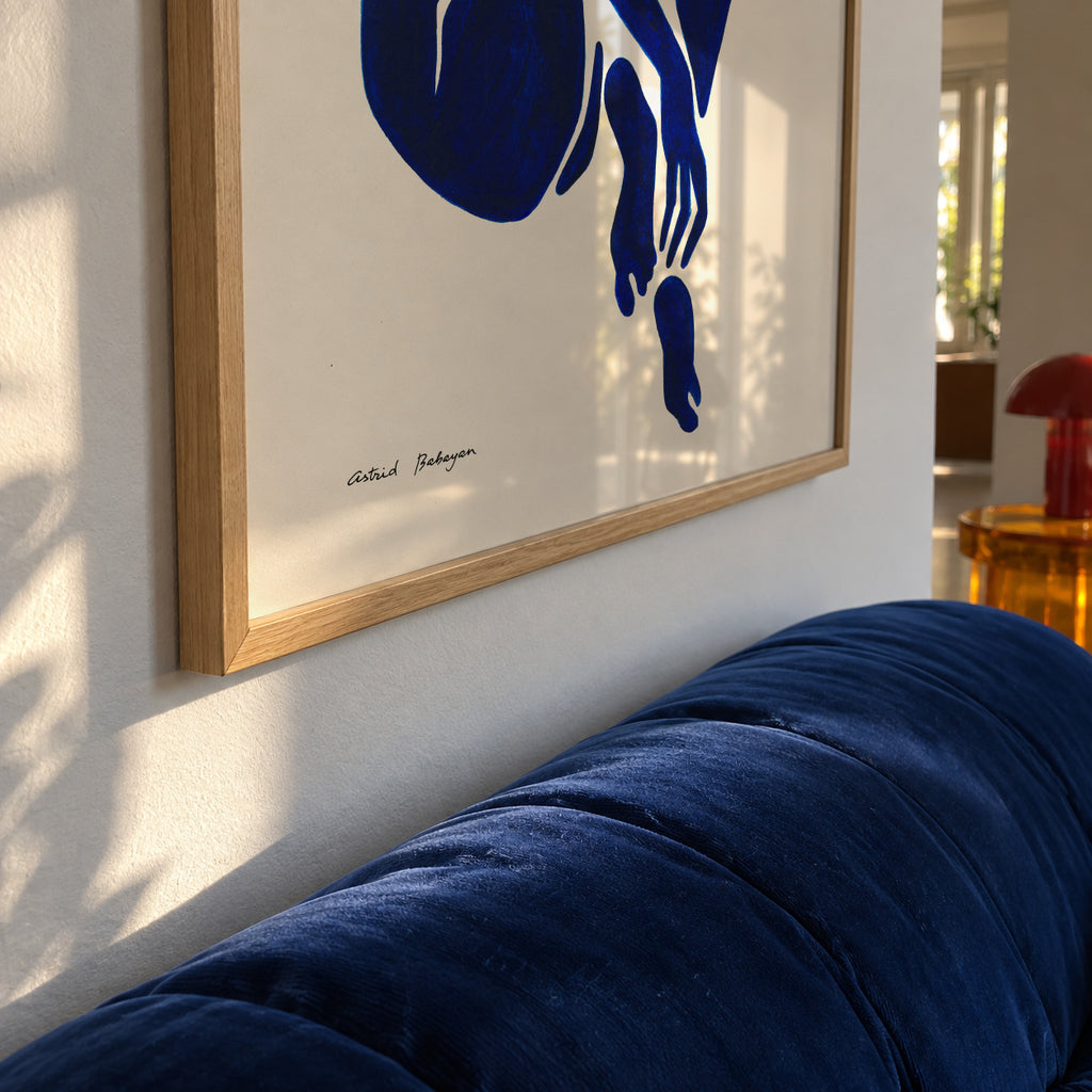 Blue Figure #3 - Framed poster detail
