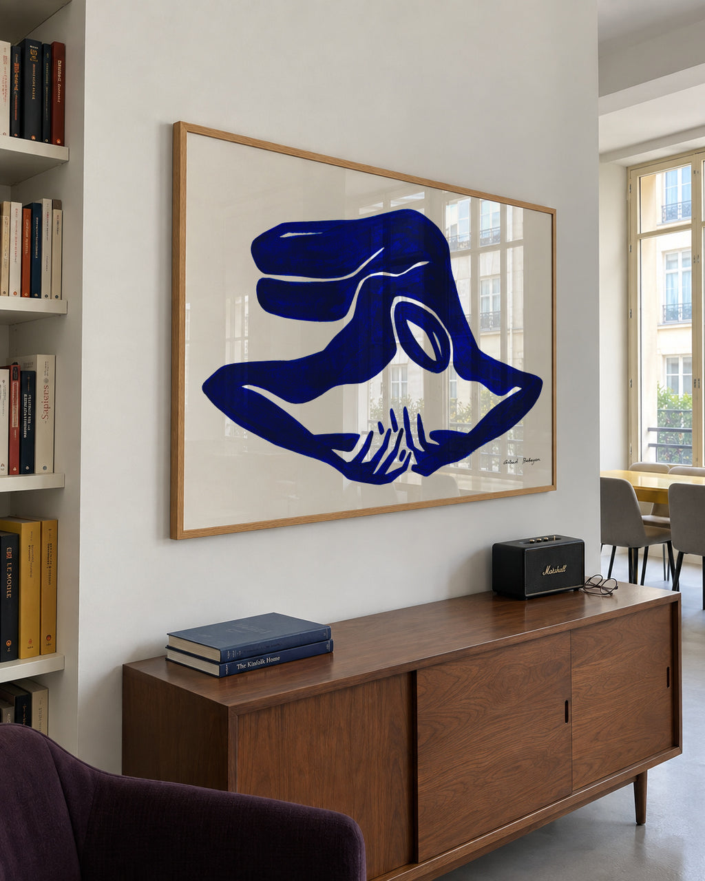 Blue Figure #6 - Framed poster in an interior