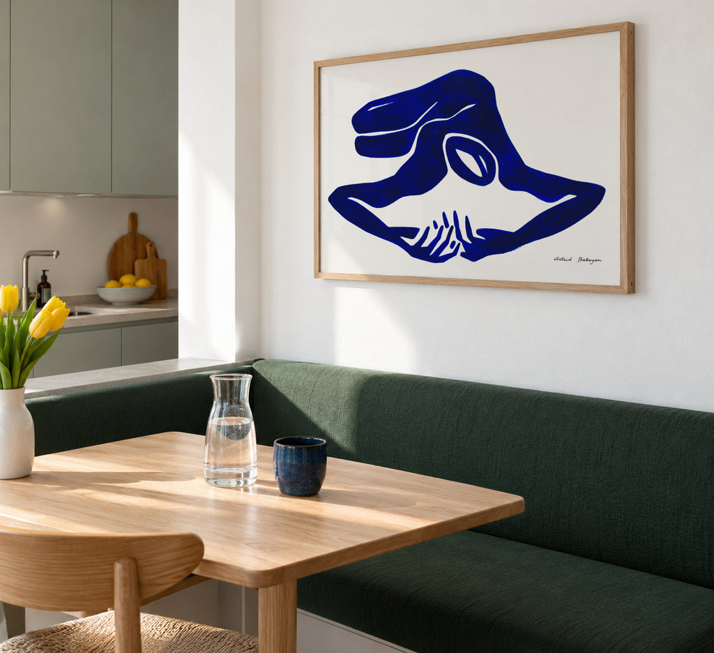 Blue Figure #6 - Framed poster in an interior