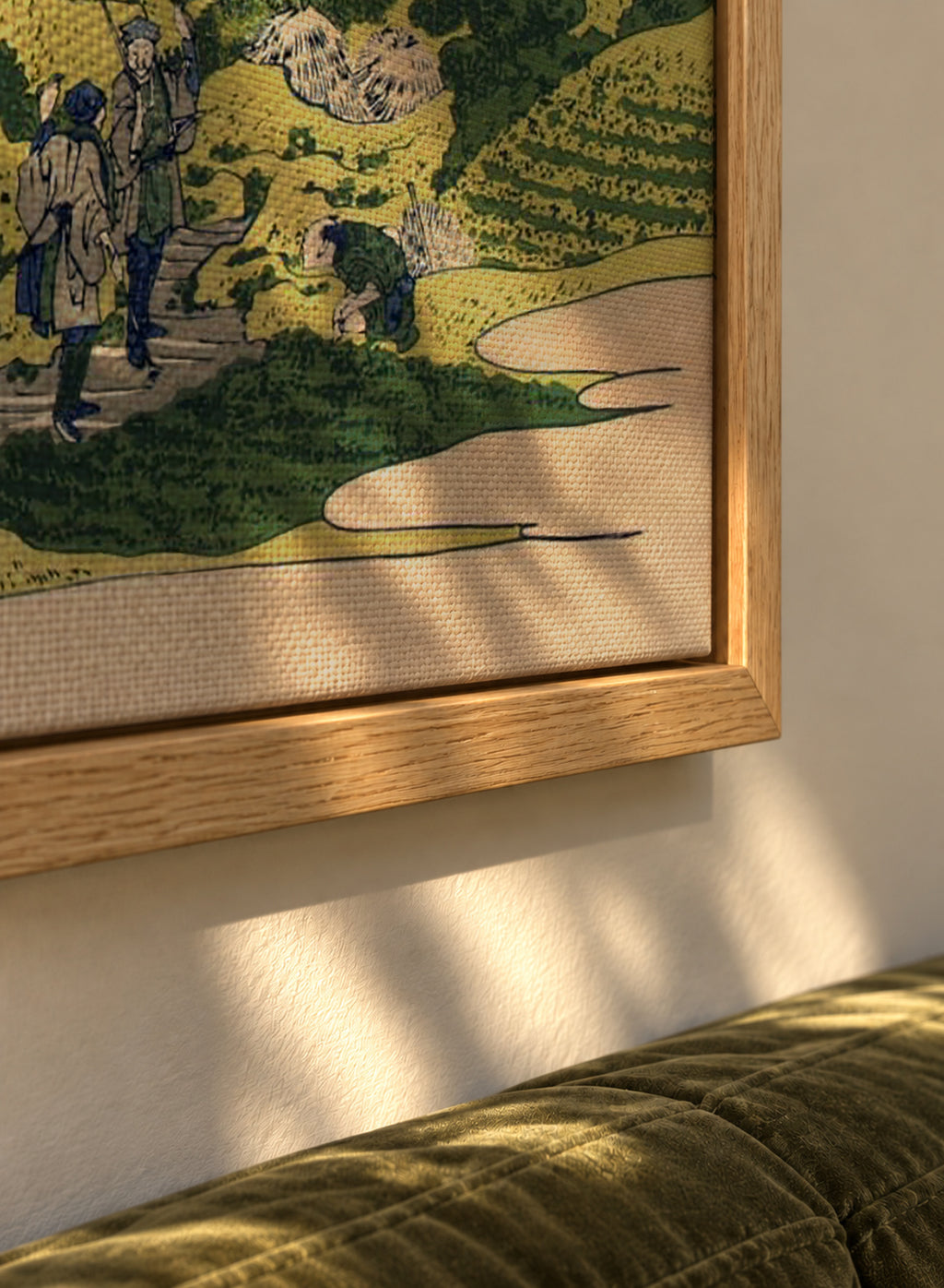 Shimomeguro - Katsushika Hokusai - Framed canvas detail