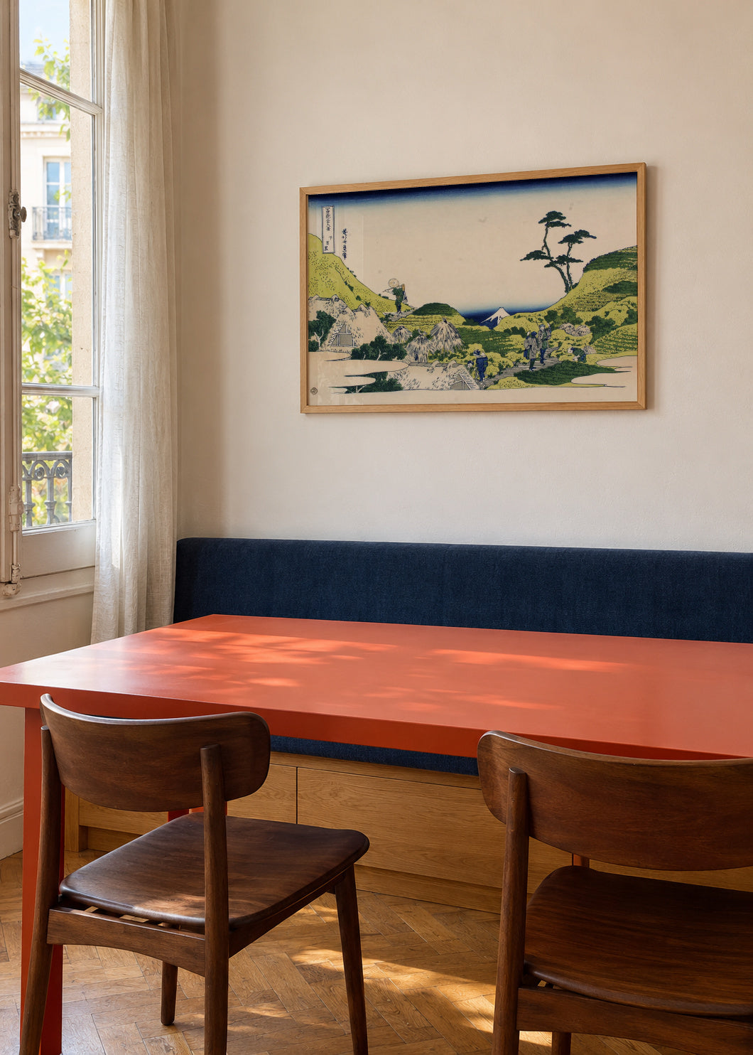 Shimomeguro - Katsushika Hokusai - Framed poster in an interior