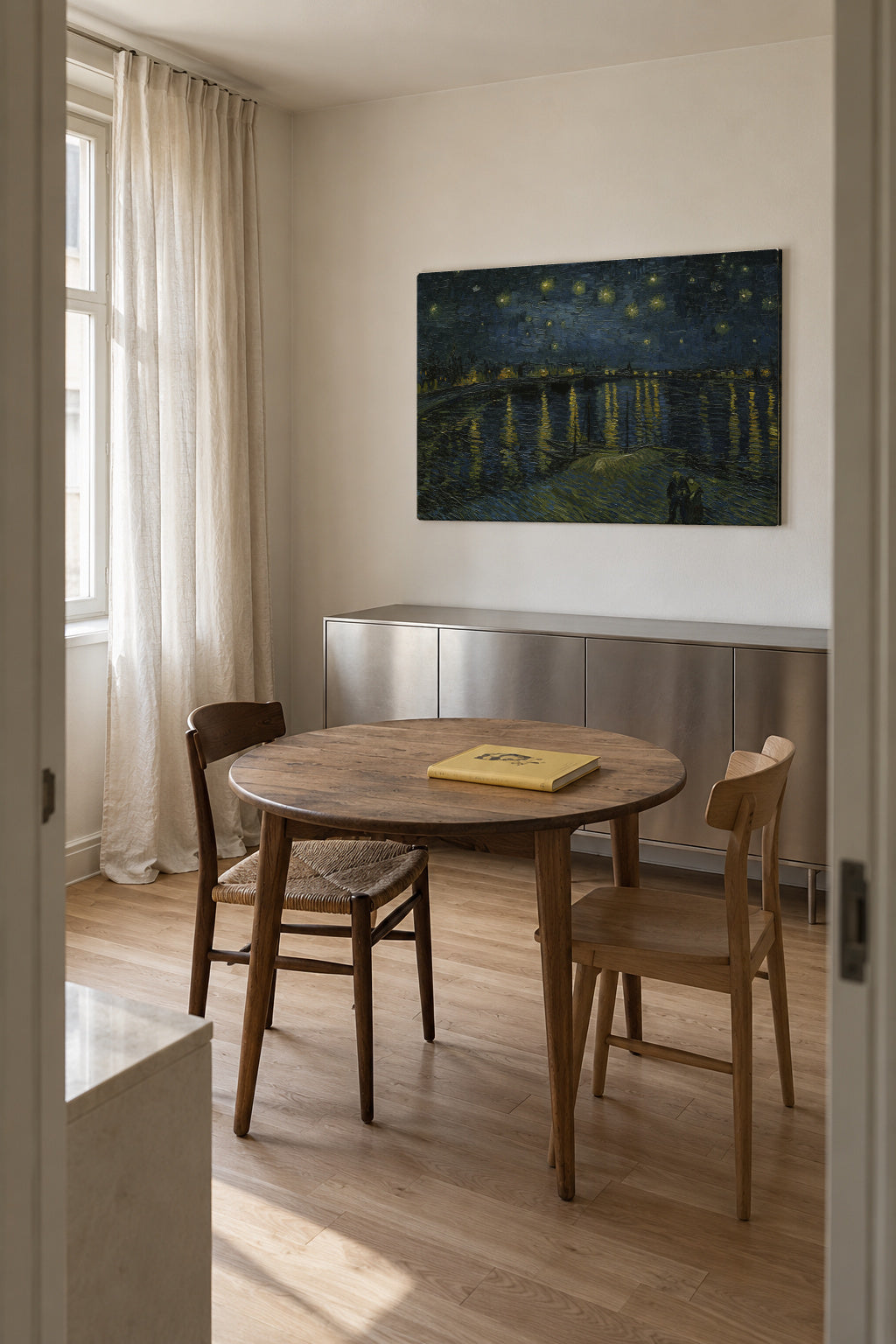 Starry Night over the Rhone - Van Gogh - Unframed canvas in an interior
