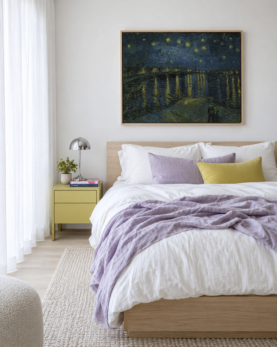 Starry Night over the Rhone - Van Gogh - Framed canvas in an interior