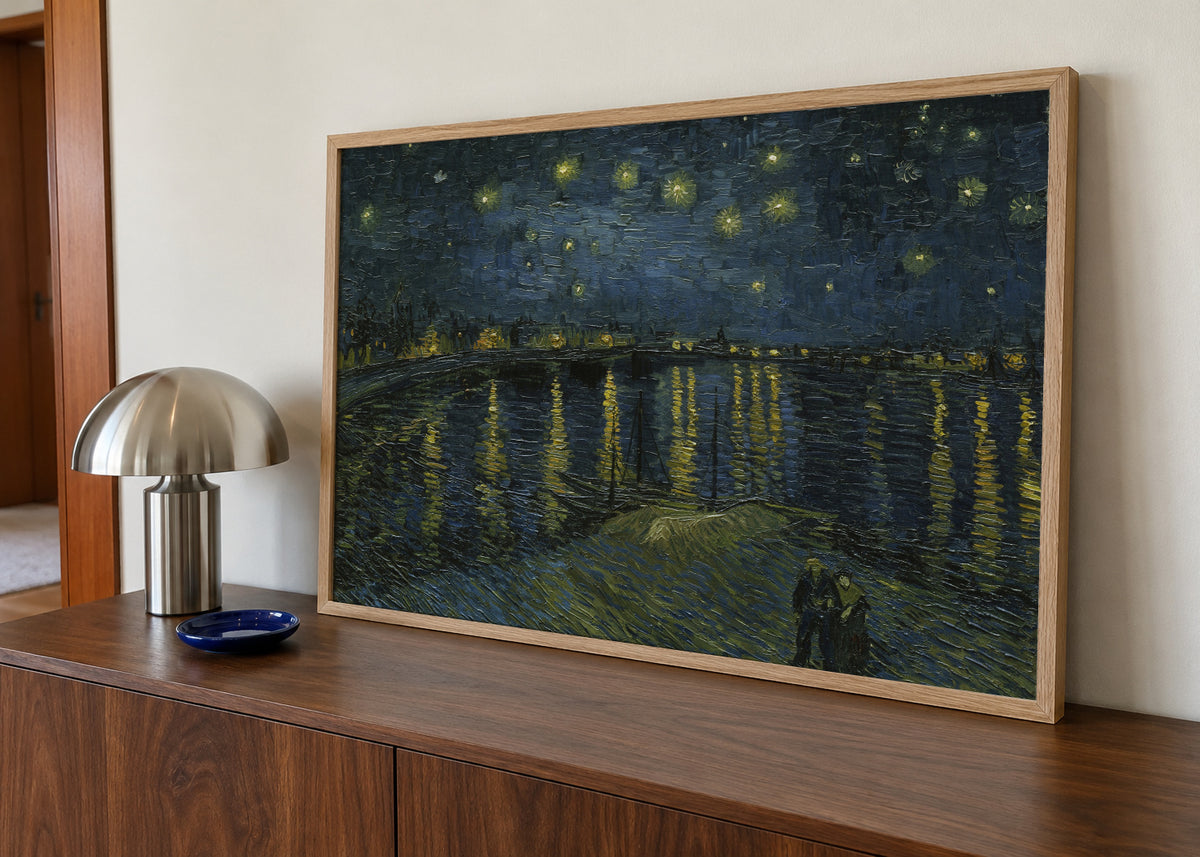 Starry Night over the Rhone - Van Gogh - Framed poster in an interior