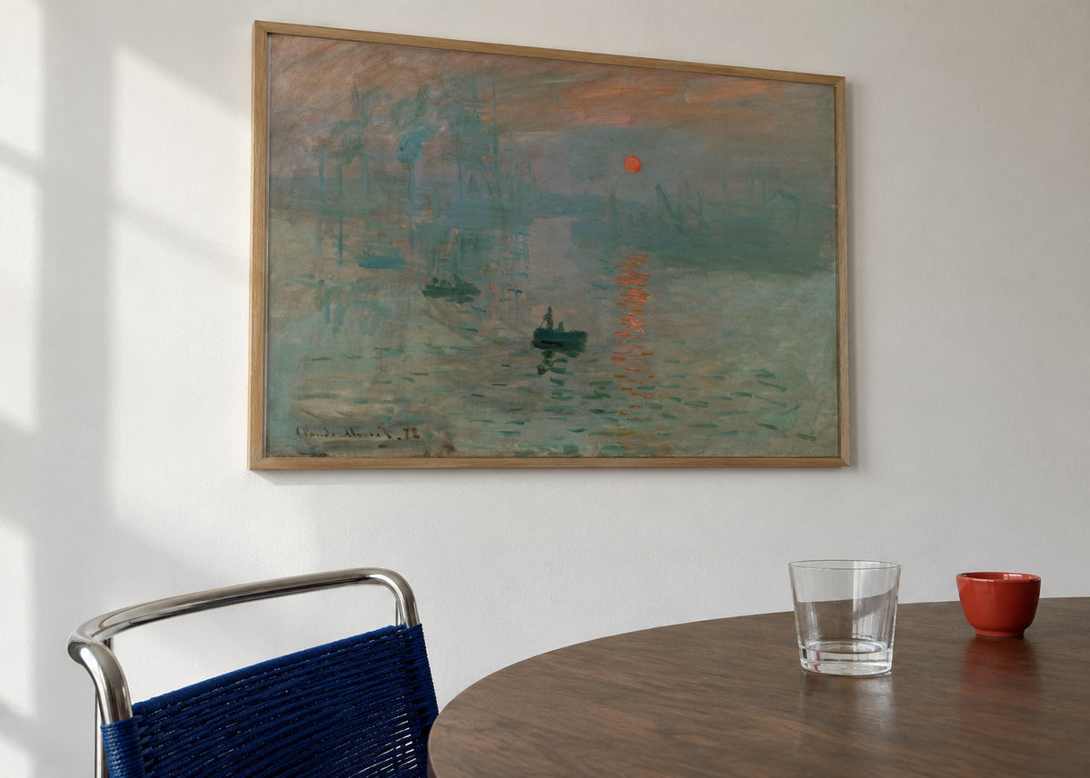 Impression, Sunrise - Claude Monet - Framed poster in an interior