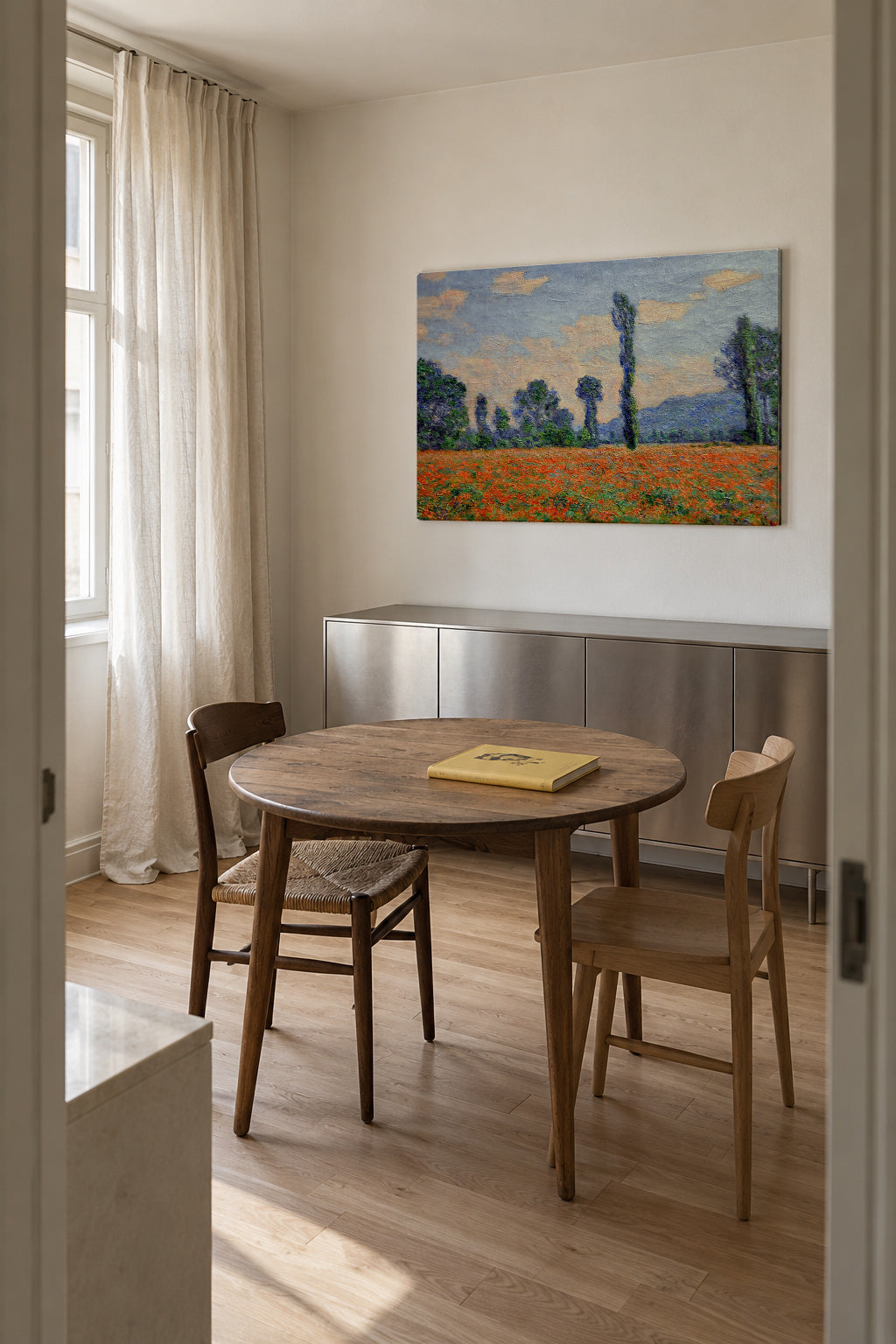Mohnfield - Claude Monet - Unframed canvas in an interior