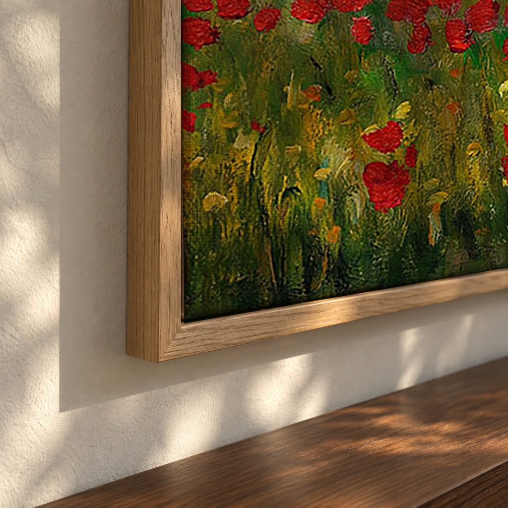 Poppy Field in Argenteuil - Claude Monet - Framed canvas detail