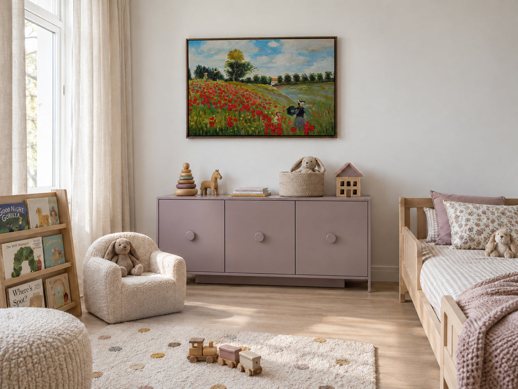 Poppy Field in Argenteuil - Claude Monet - Framed canvas in an interior