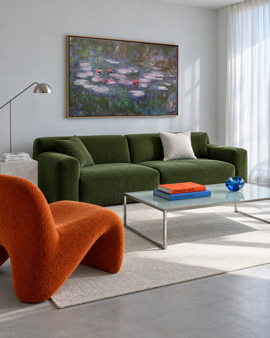 Water lilies - Claude Monet - Framed canvas in an interior