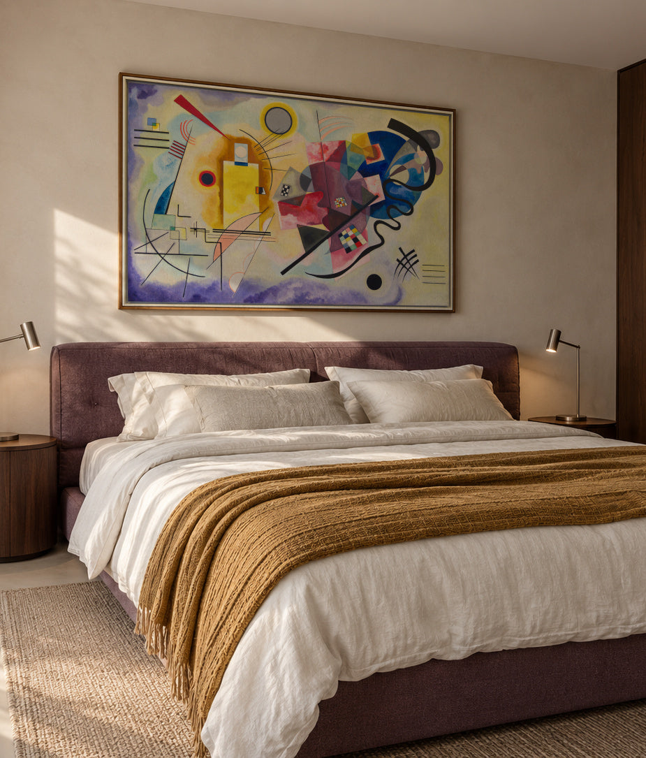 Gelb-Rot-Blau - Vasili Kandinsky - Framed canvas in an interior