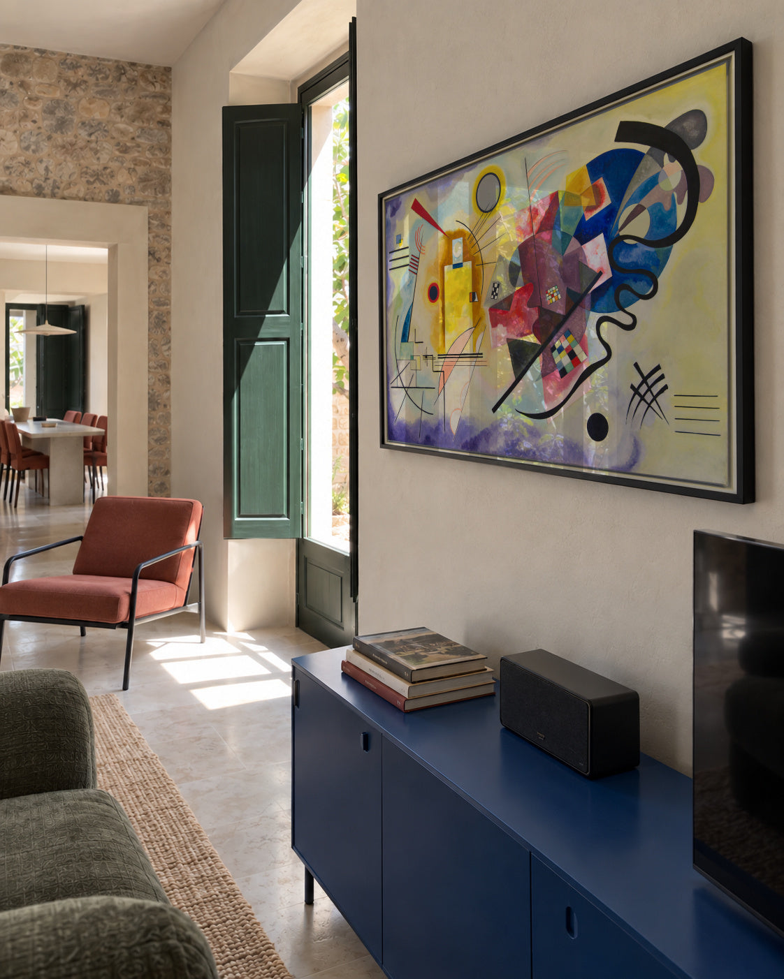 Gelb-Rot-Blau - Vasili Kandinsky - Framed poster in an interior