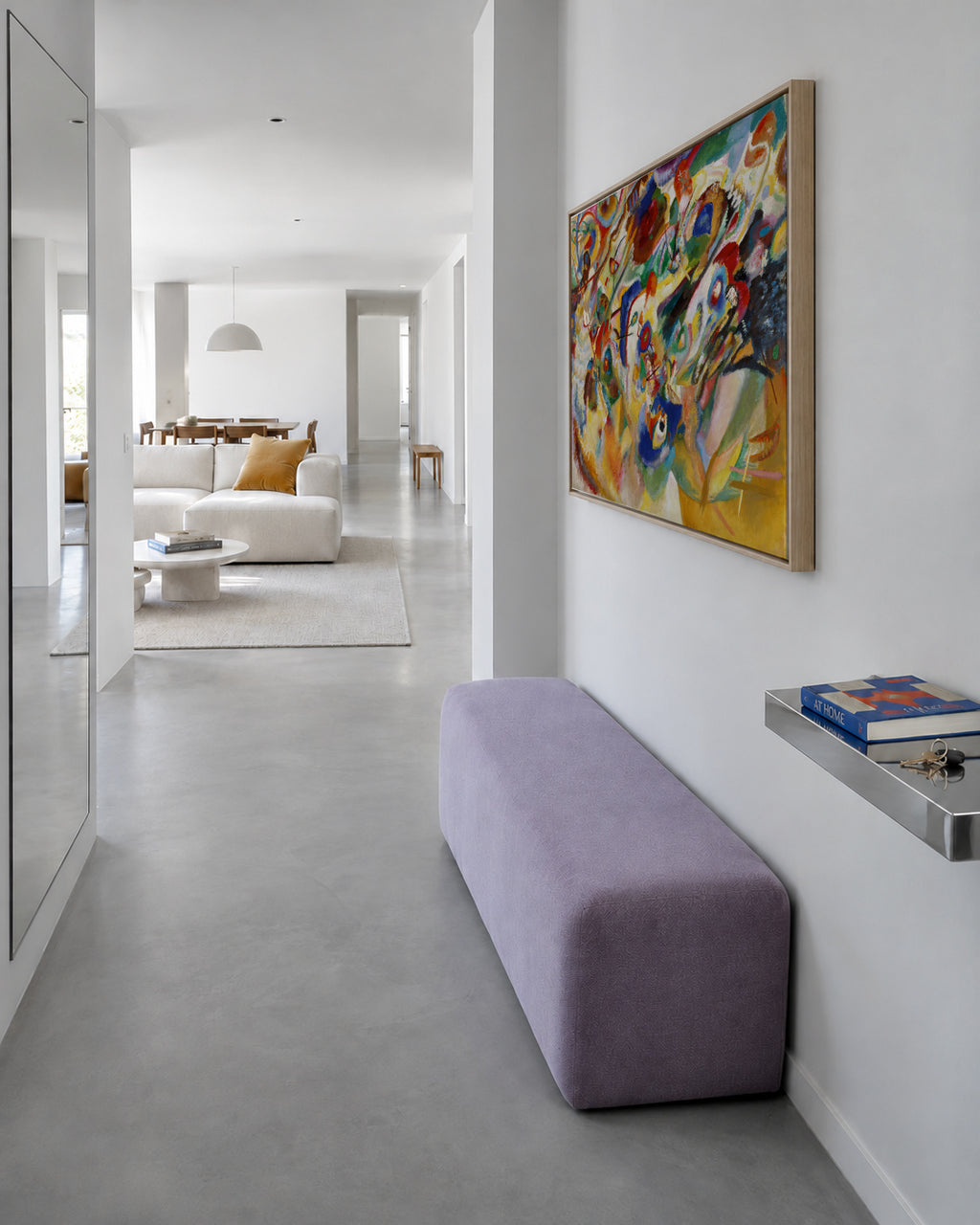 Komposition VII - Vasili Kandinsky - Framed canvas in an interior