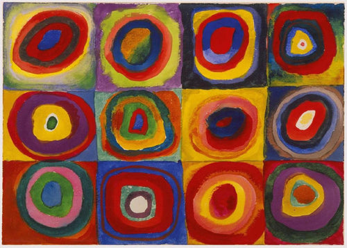 Colour Study - Squares and Concentric Rings - Vasili Kandinsky - Unframed art print