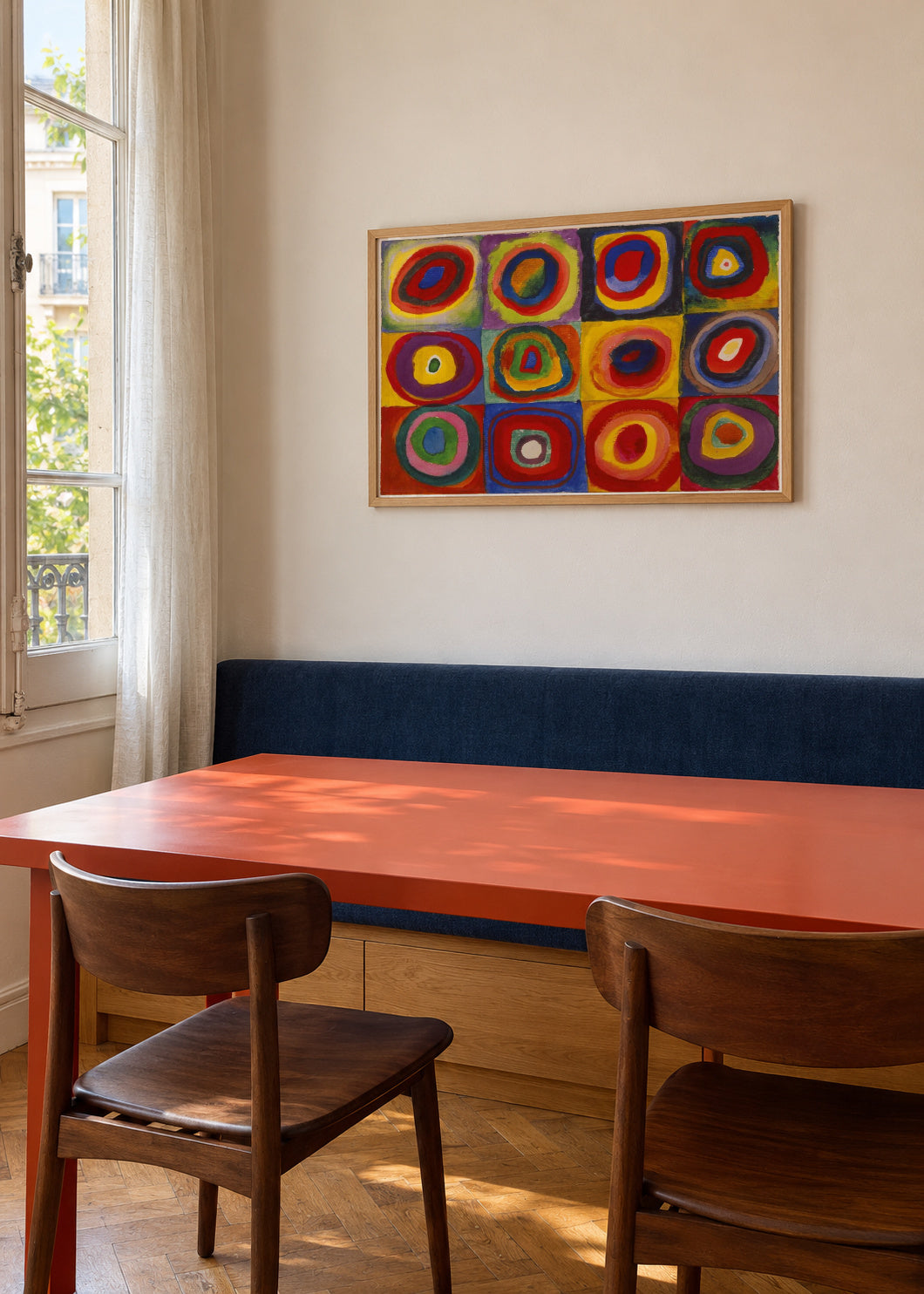 Colour Study - Squares and Concentric Rings - Vasili Kandinsky - Framed poster in an interior