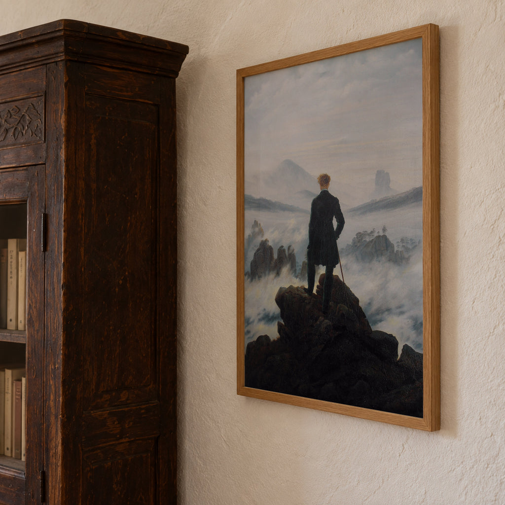 Wanderer Above the Sea of Fog - Caspar David Friedrich - Framed poster detail