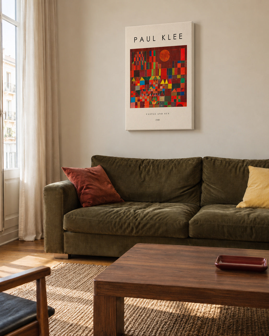 Castle and Sun Exhibition - Paul Klee - Unframed canvas in an interior