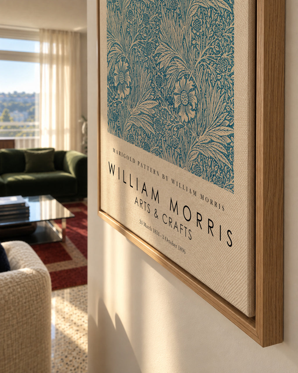 Marigold Pattern by William Morris Exhibition - Framed canvas detail