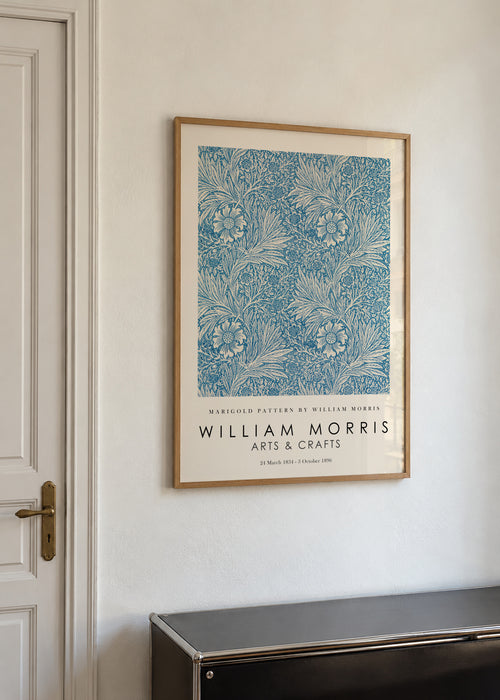 Marigold Pattern by William Morris Exhibition - Framed poster in an interior