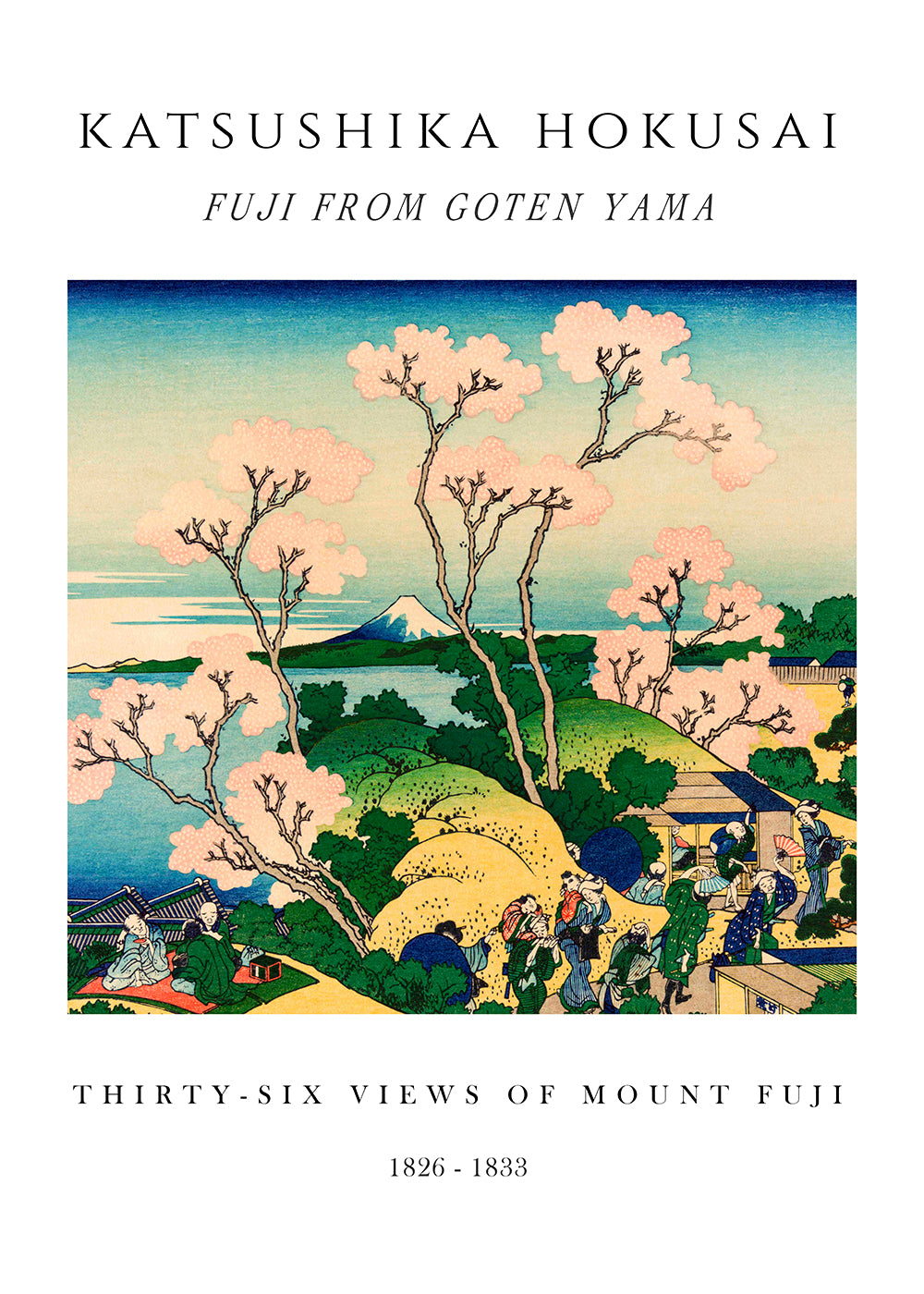 Fuji from Goten Yama Exhibition White - Katsushika Hokusai