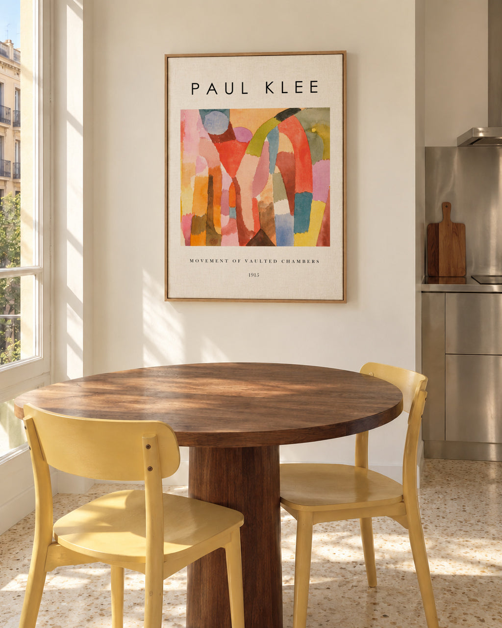 Movement of Vaulted Chambers Exhibition White - Paul Klee - Framed canvas in an interior