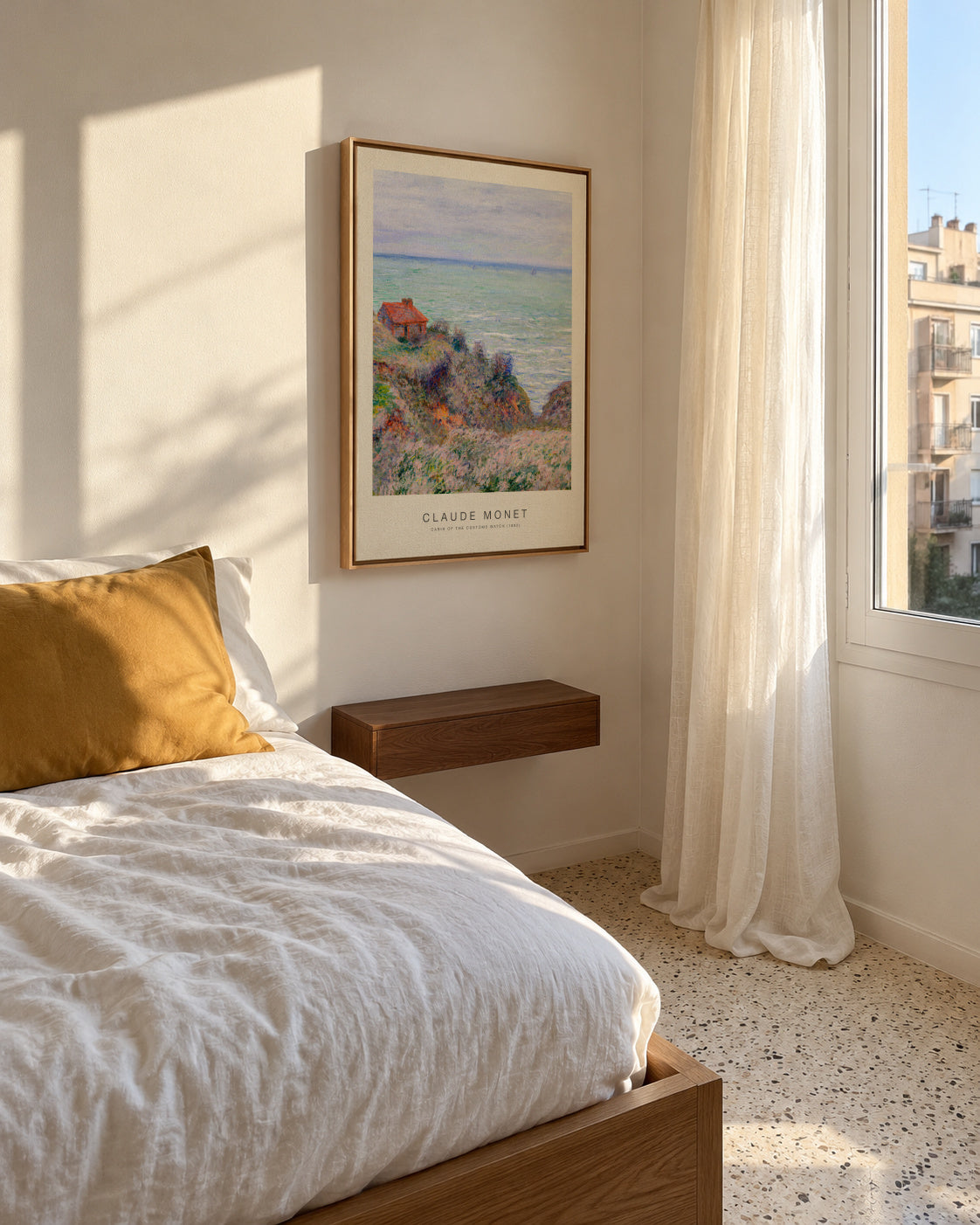 Cabin of the Customs Watch (Special Edition) - Claude Monet - Framed canvas in an interior