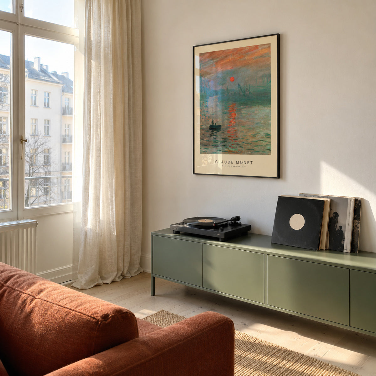 Impression, Sunrise (Special Edition) - Claude Monet - Framed poster in an interior