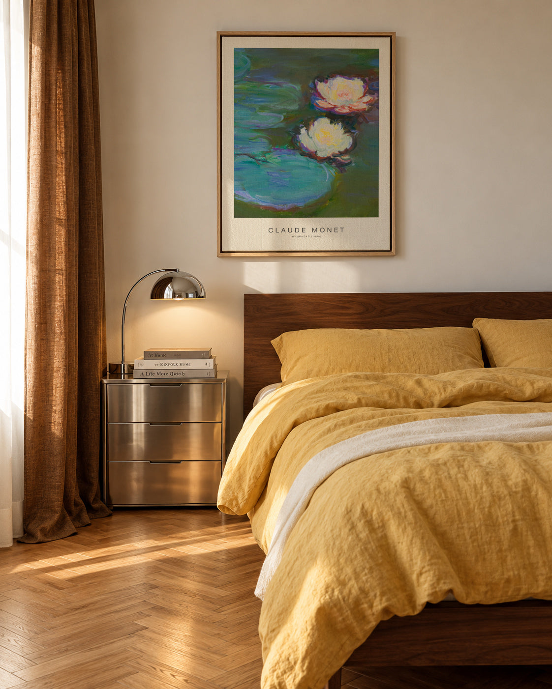 Nympheas (Special Edition) - Claude Monet - Framed canvas in an interior