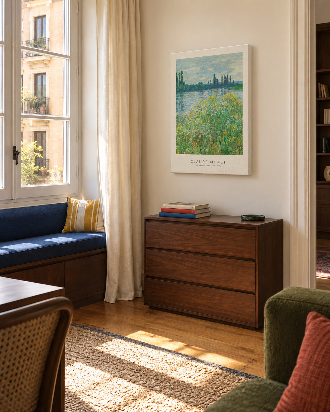 The Banks of the Seine (Special Edition) - Claude Monet - Unframed canvas in an interior