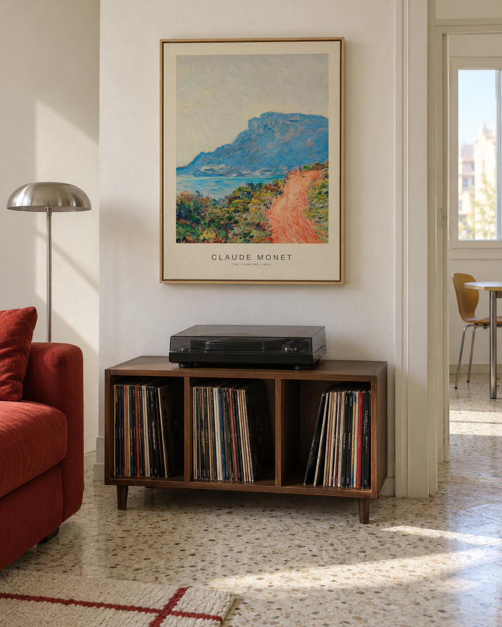 The Corniche (Special Edition) - Claude Monet - Framed canvas in an interior