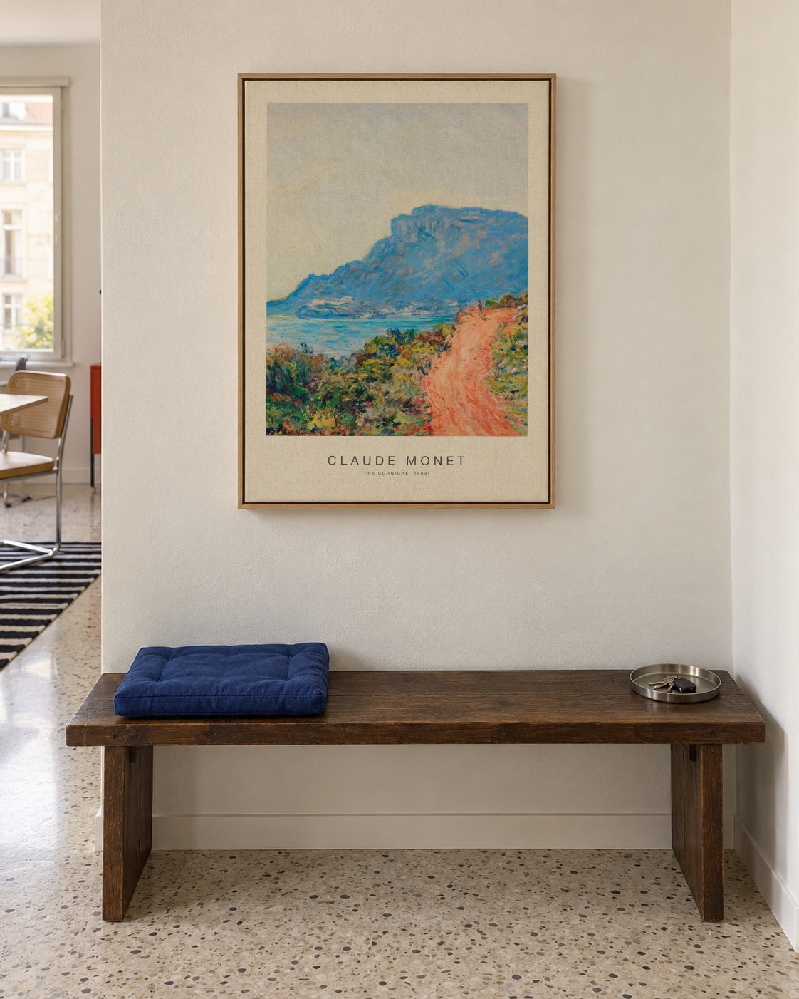 The Corniche (Special Edition) - Claude Monet - Framed canvas in an interior