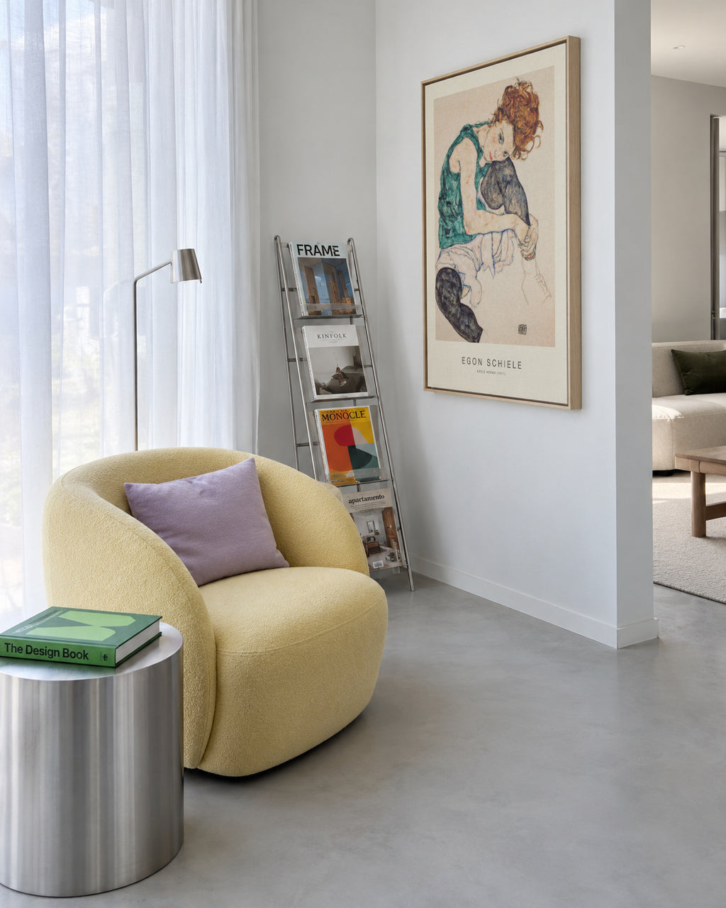 Adele Herms (Special Edition) - Egon Schiele - Framed canvas in an interior