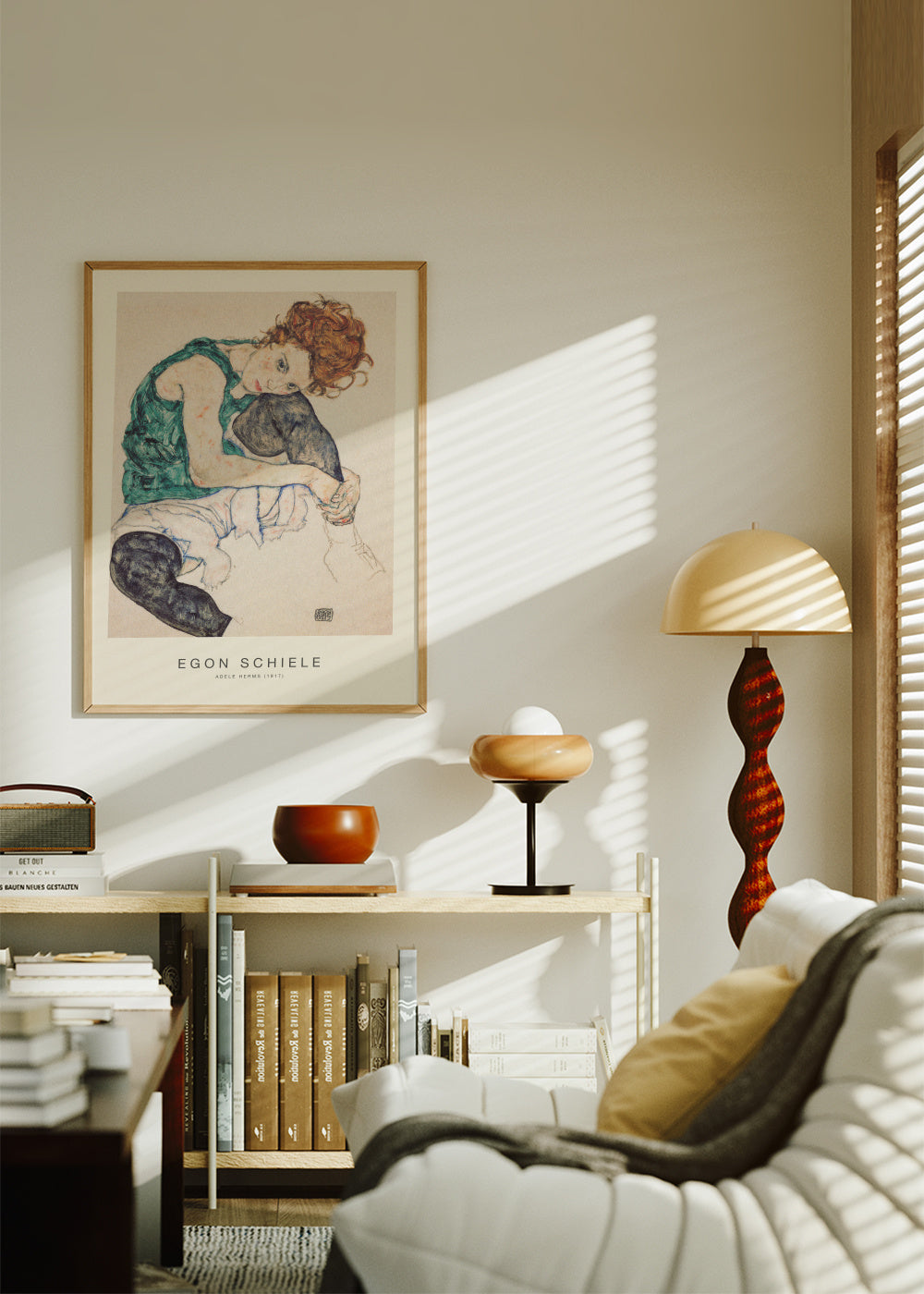 Adele Herms (Special Edition) - Egon Schiele - Framed poster in an interior