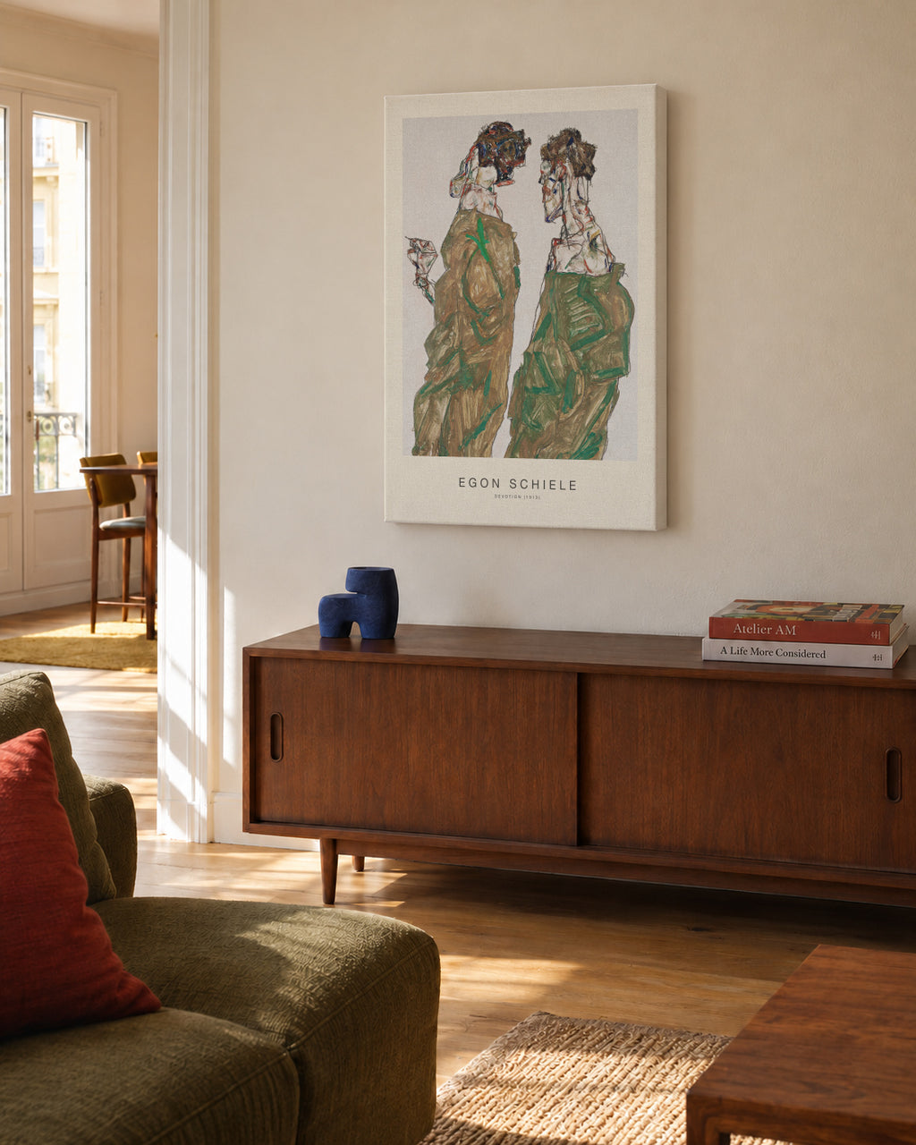 Devotion (Special Edition) - Egon Schiele - Unframed canvas in an interior