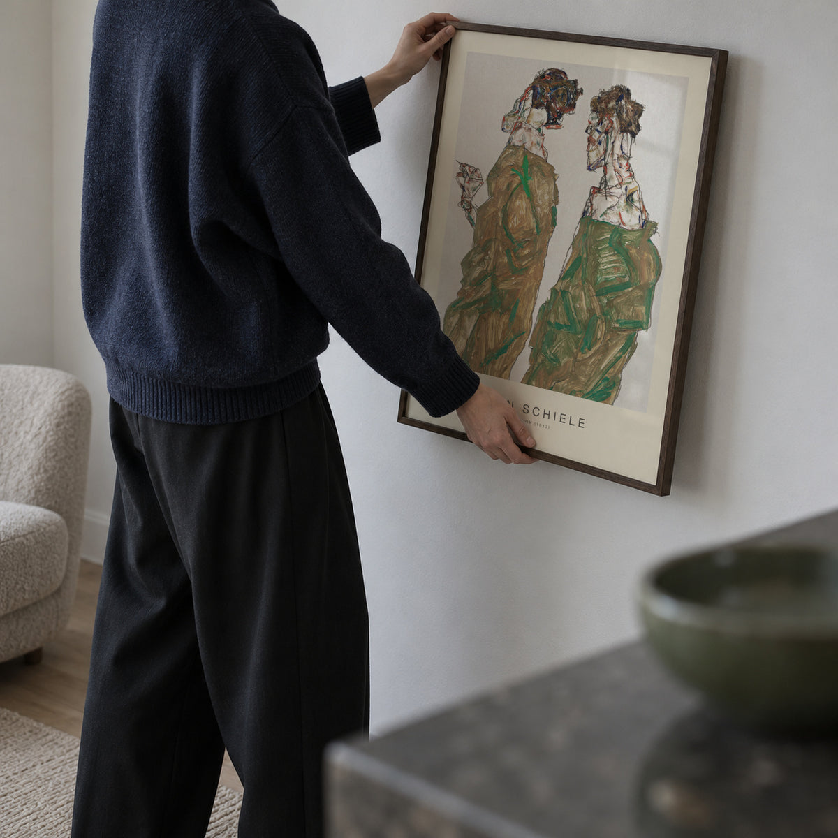 Devotion (Special Edition) - Egon Schiele - Framed poster in an interior