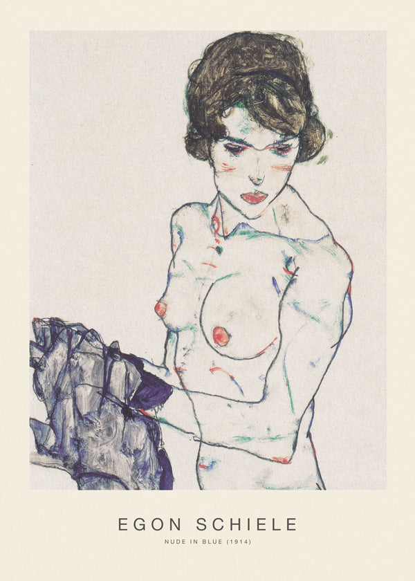 Nude in Blue (1914) - Egon Schiele
