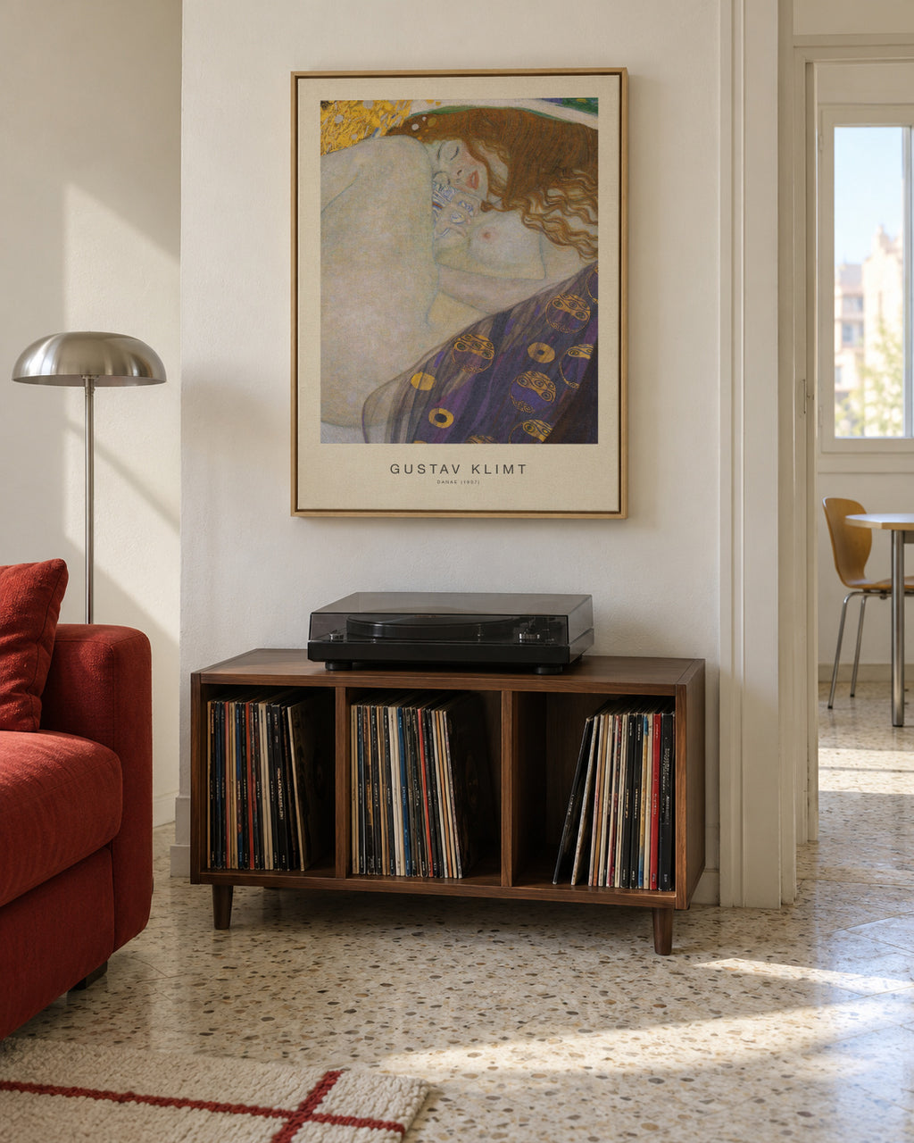 Danae (Special Edition )- Gustav Klimt - Framed canvas in an interior