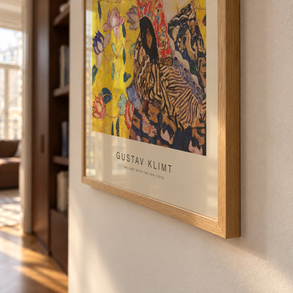 The Lady with the Fan (Special Edition) - Gustav Klimt - Framed poster detail