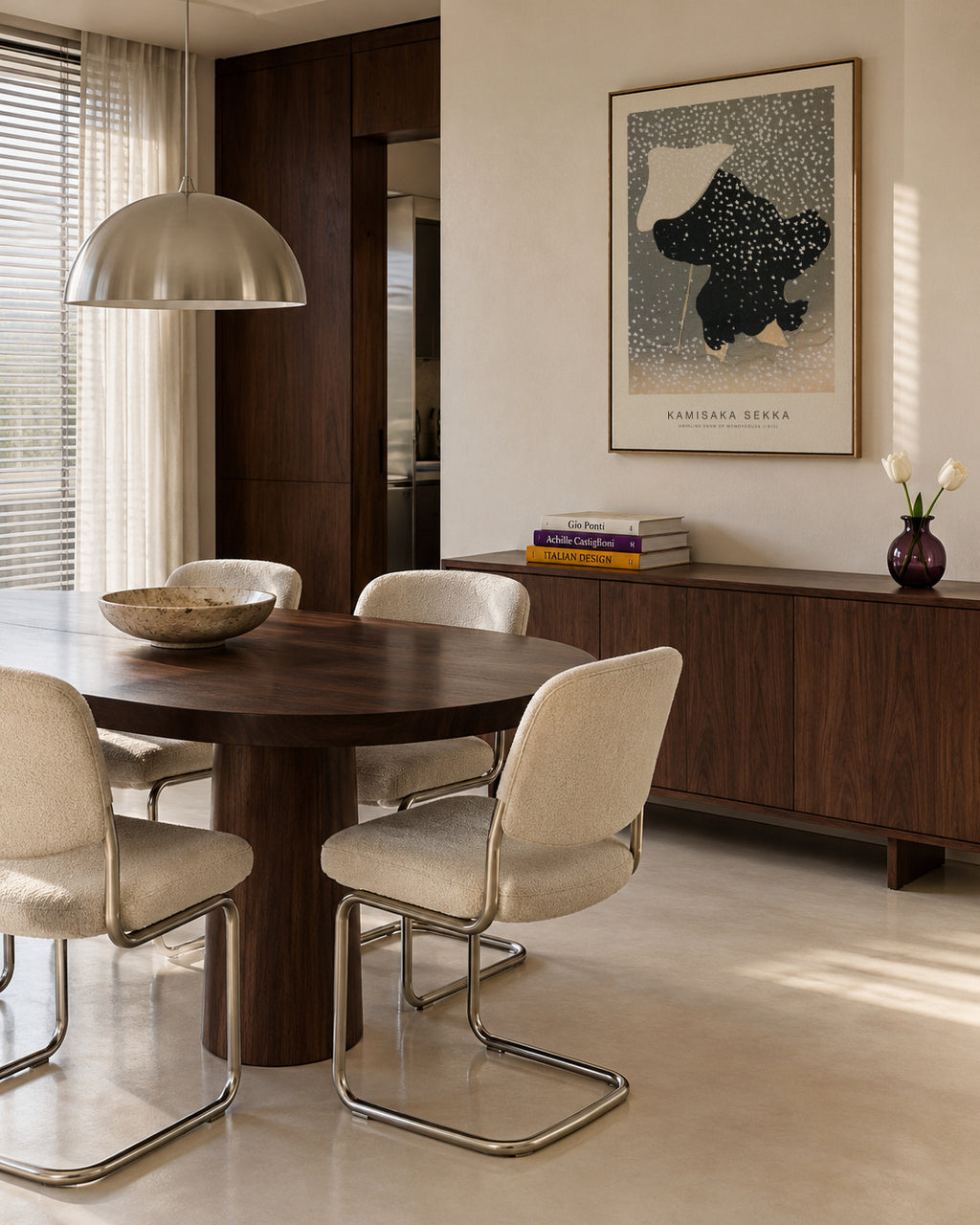 Swirling Snow of Momoyogusa (Special Edition) - Kamisaka Sekka - Framed canvas in an interior