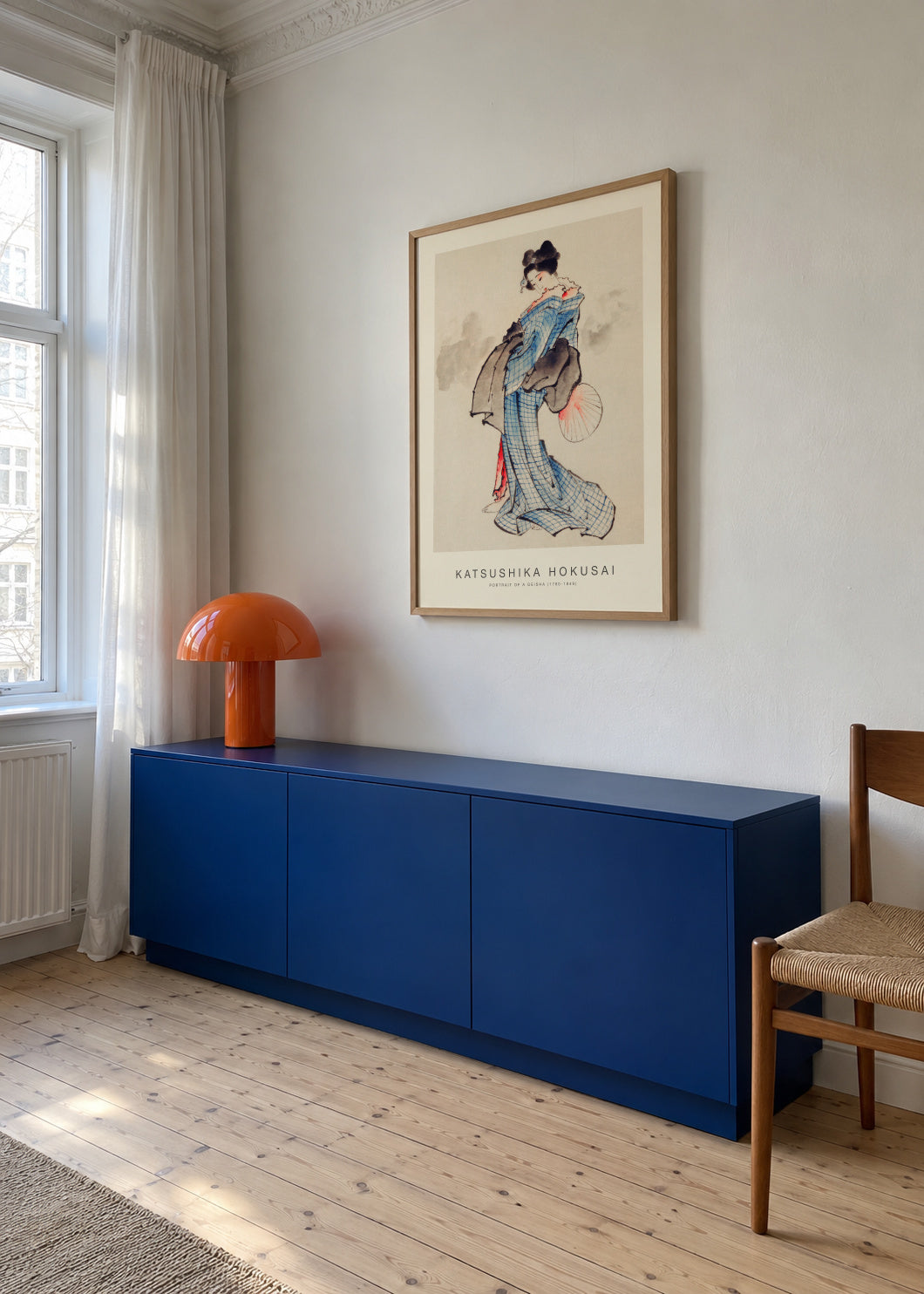 Portrait of a Geisha (Special Edition) - Katsushika Hokusai - Framed poster in an interior
