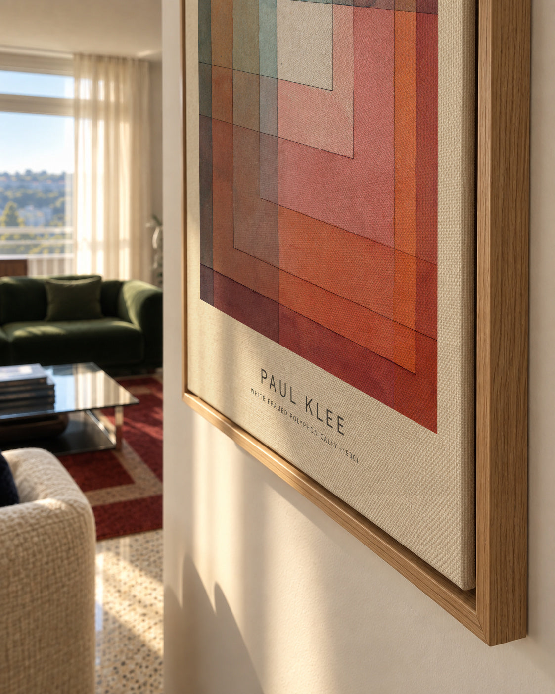White Framed Polyphonically (Special Edition) - Paul Klee - Framed canvas detail