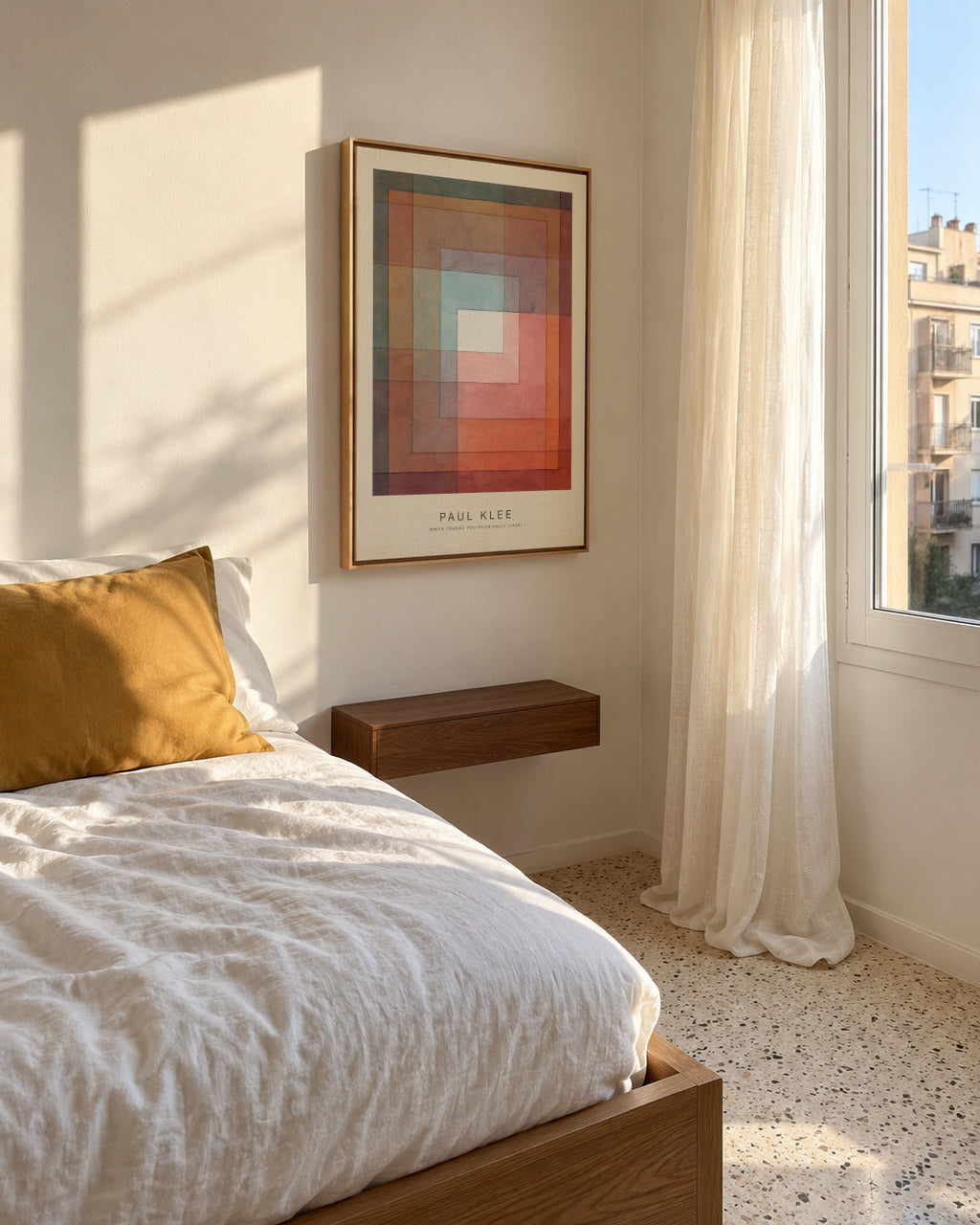 White Framed Polyphonically (Special Edition) - Paul Klee - Framed canvas in an interior